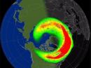 Strong geomagnetic storming can result in visible aurora at lower latitudes. [NOAA graphic]
